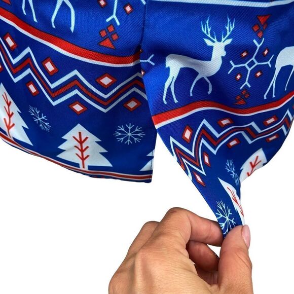 New with Tags Suitmeister Women’s Christmas Nordic Blue Printed Blazer Large - Picture 9 of 16